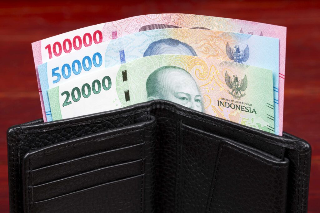 Indonesian money in the black wallet