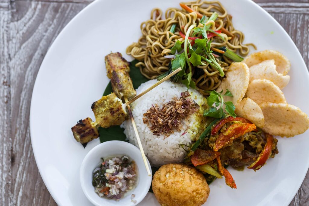 Indonesian traditional meal Nasi Champur, fried rice