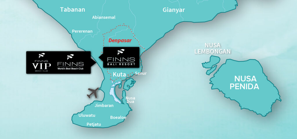 Denpasar FINNS BALI MAP