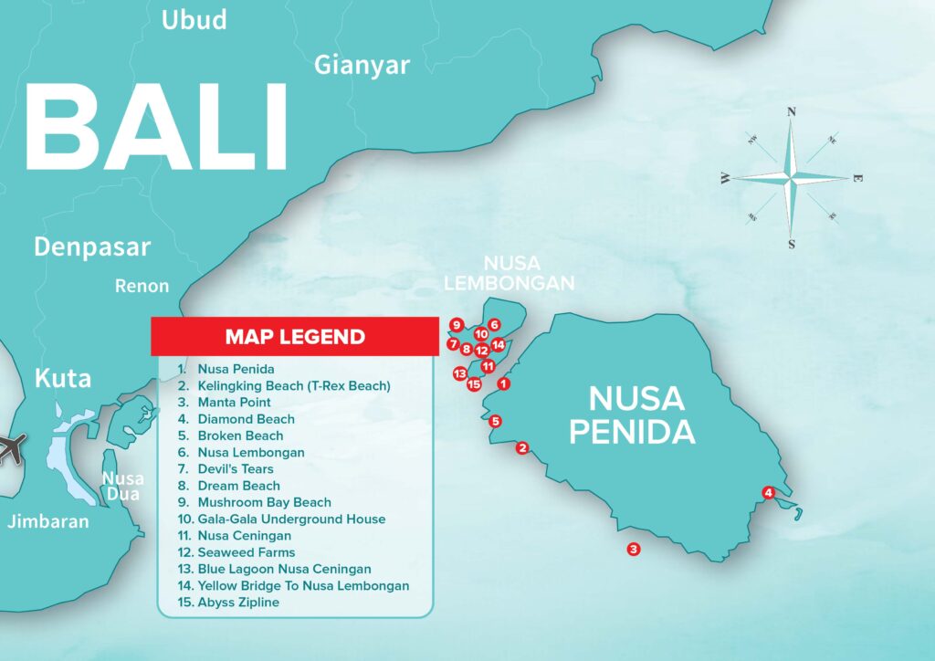 Nusa Island FINNS BALI MAP