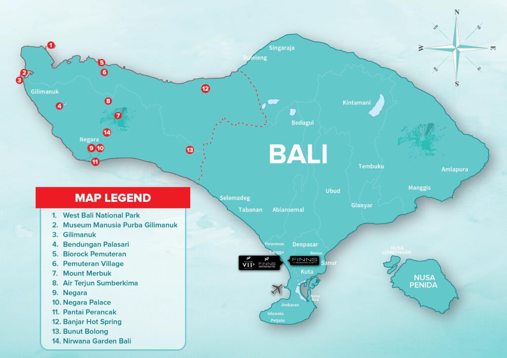 West Bali FINNS BALI MAP