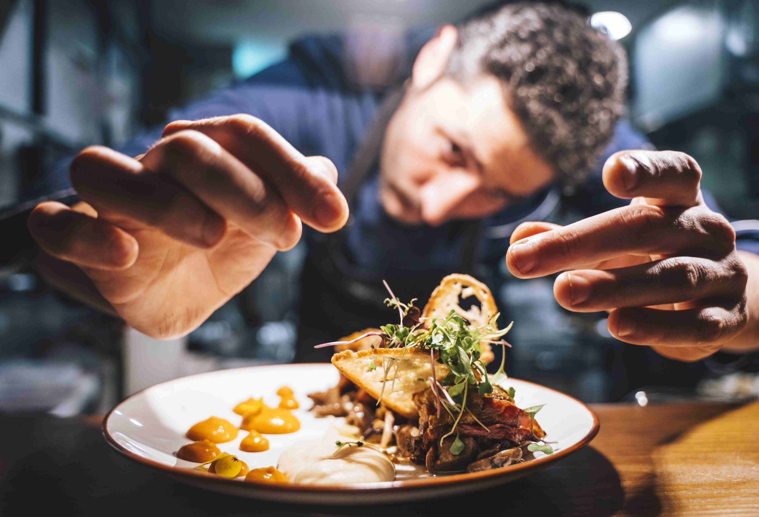 Chef cooking an exquisite plate of food