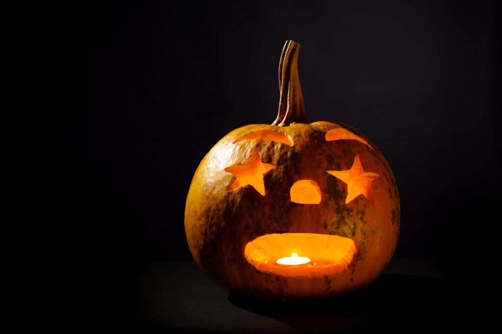 Halloween Pumpkin On A Black Background