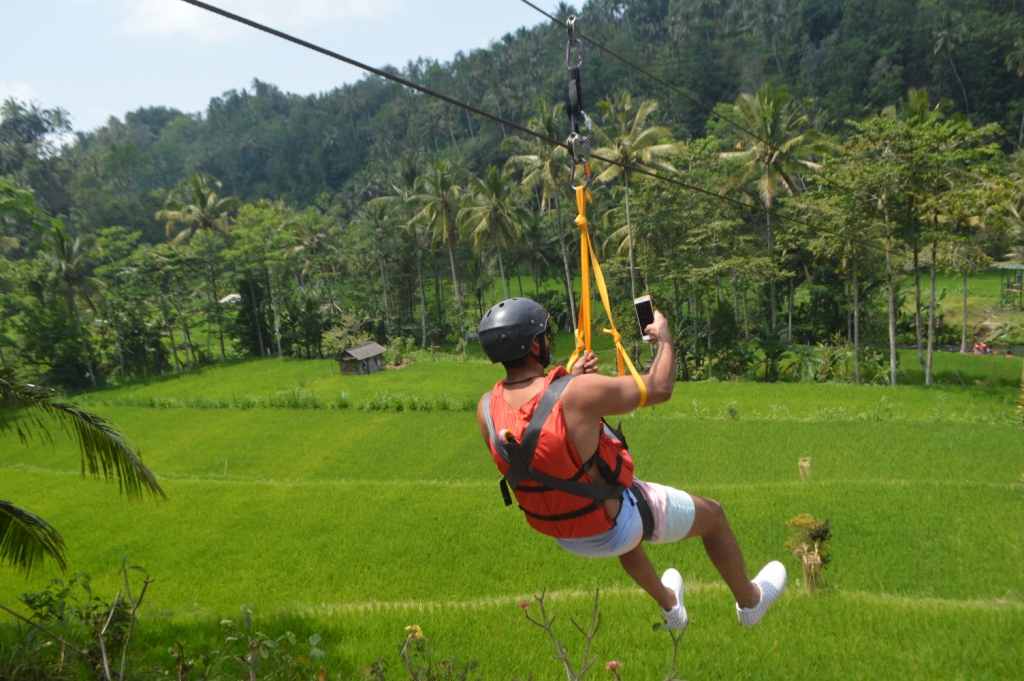 zipline bali combine with bali rafting rice field view telagawaya nanabalitourcom