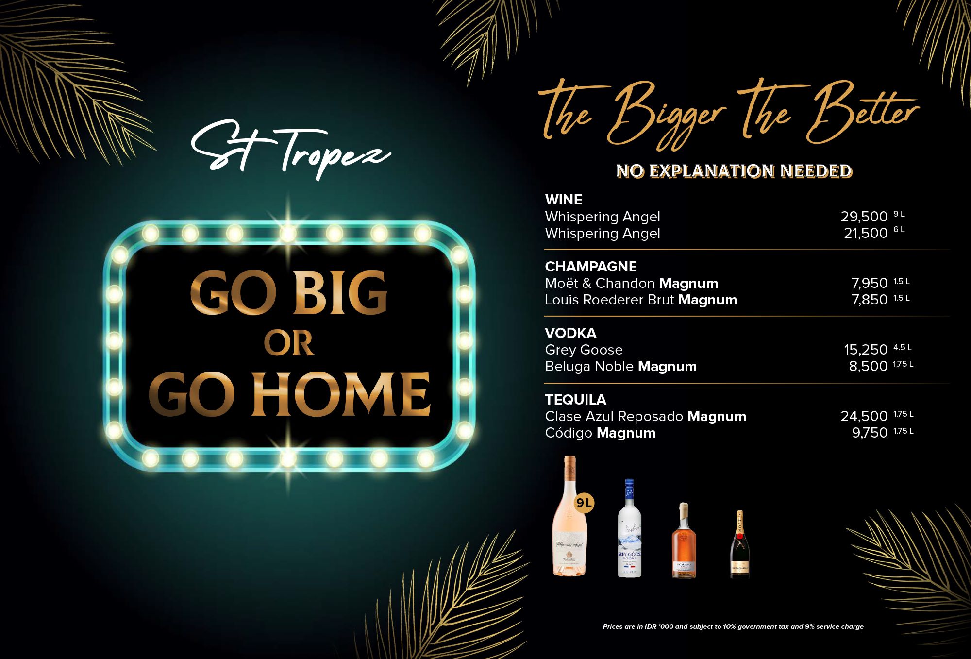 2024 10 ST Tropez Go Big Or Go Home Menu NEW TAX 1