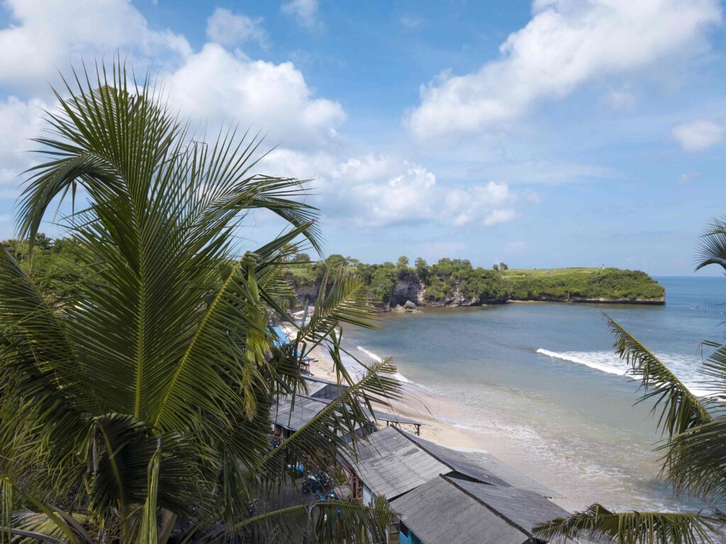 Aerial view of Balangan beach