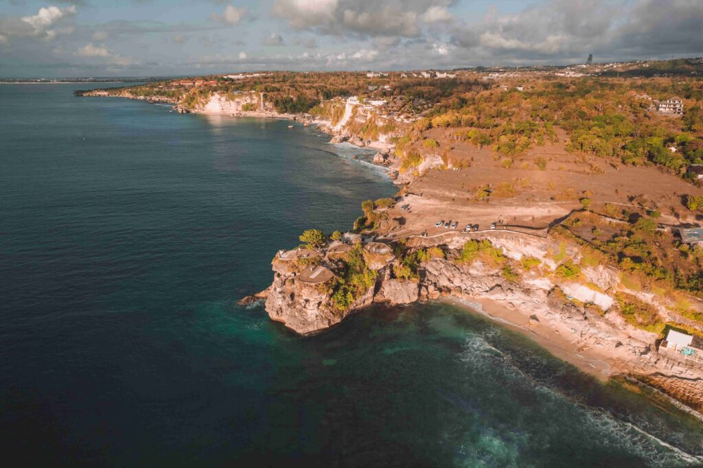 Aerial Photo of Balangan Beach at Sunset, Bali, Pecatu, Uluwatu, Indonesia