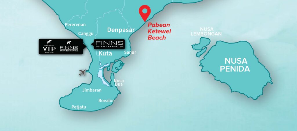 Pabean Ketewel Beach FINNS BALI MAP