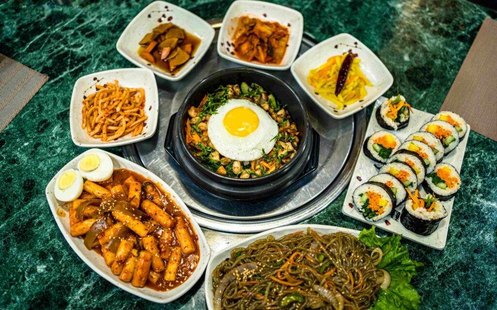 flat view of korean traditional food bibimbap 2023 11 27 05 31 03 utc