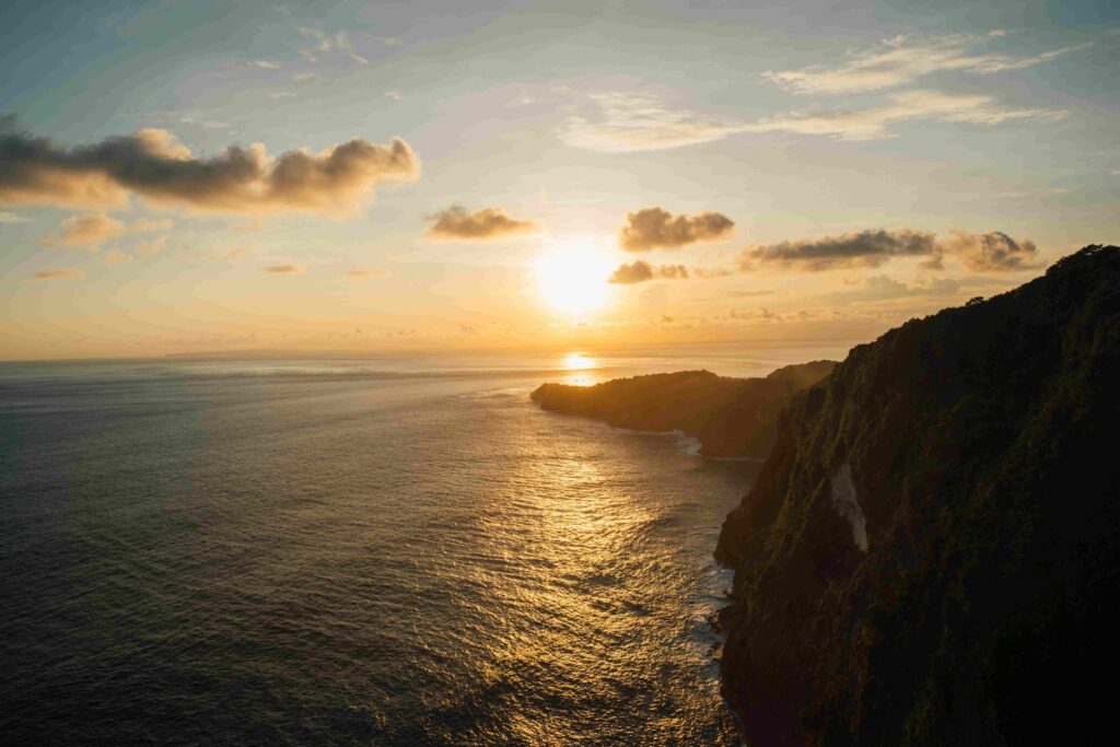 ocean sunset beautiful scenery from the cliff