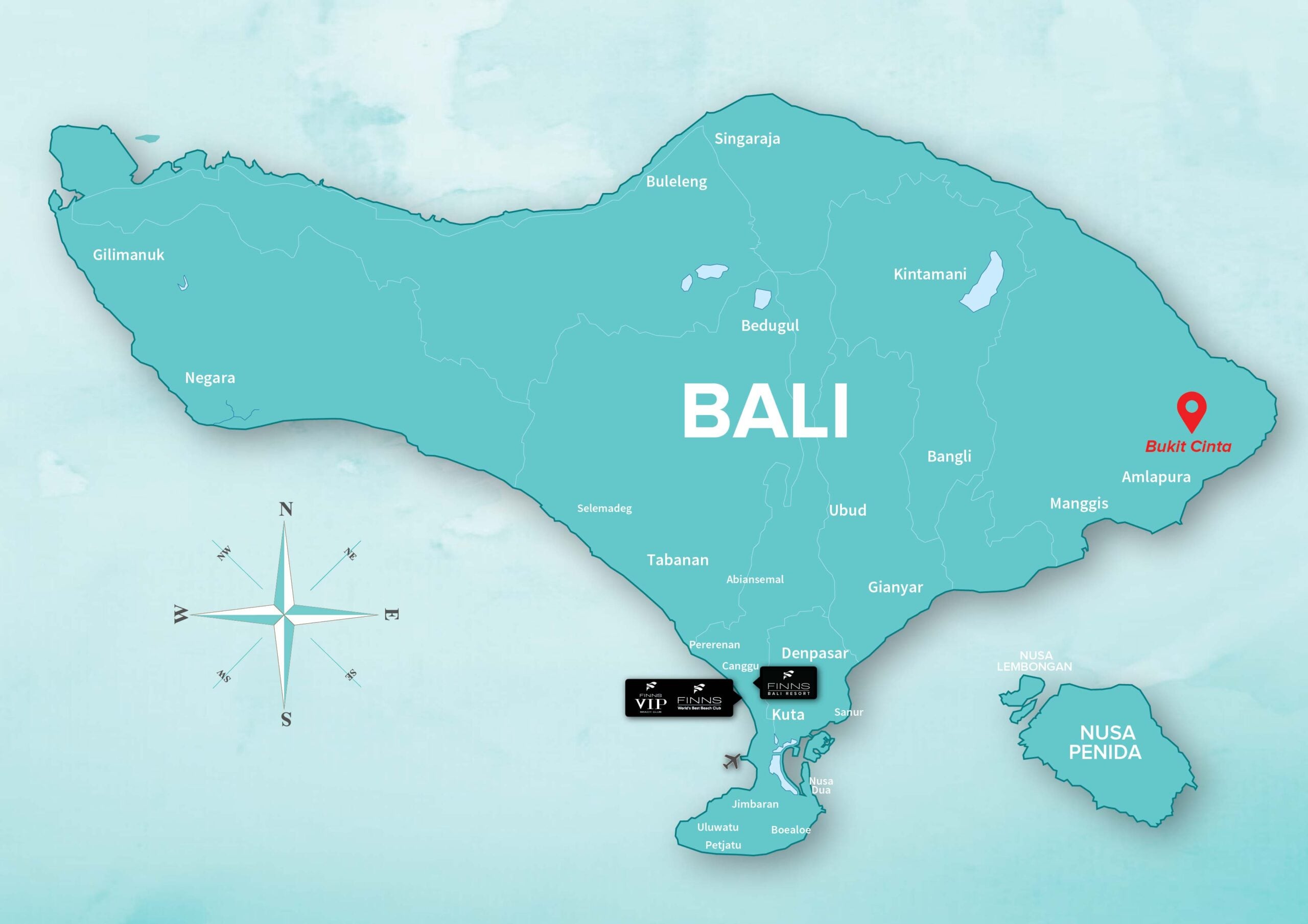 Bukit Cinta FINNS BALI MAP
