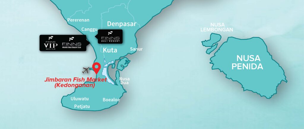Jimbaran Fish Market FINNS BALI MAP