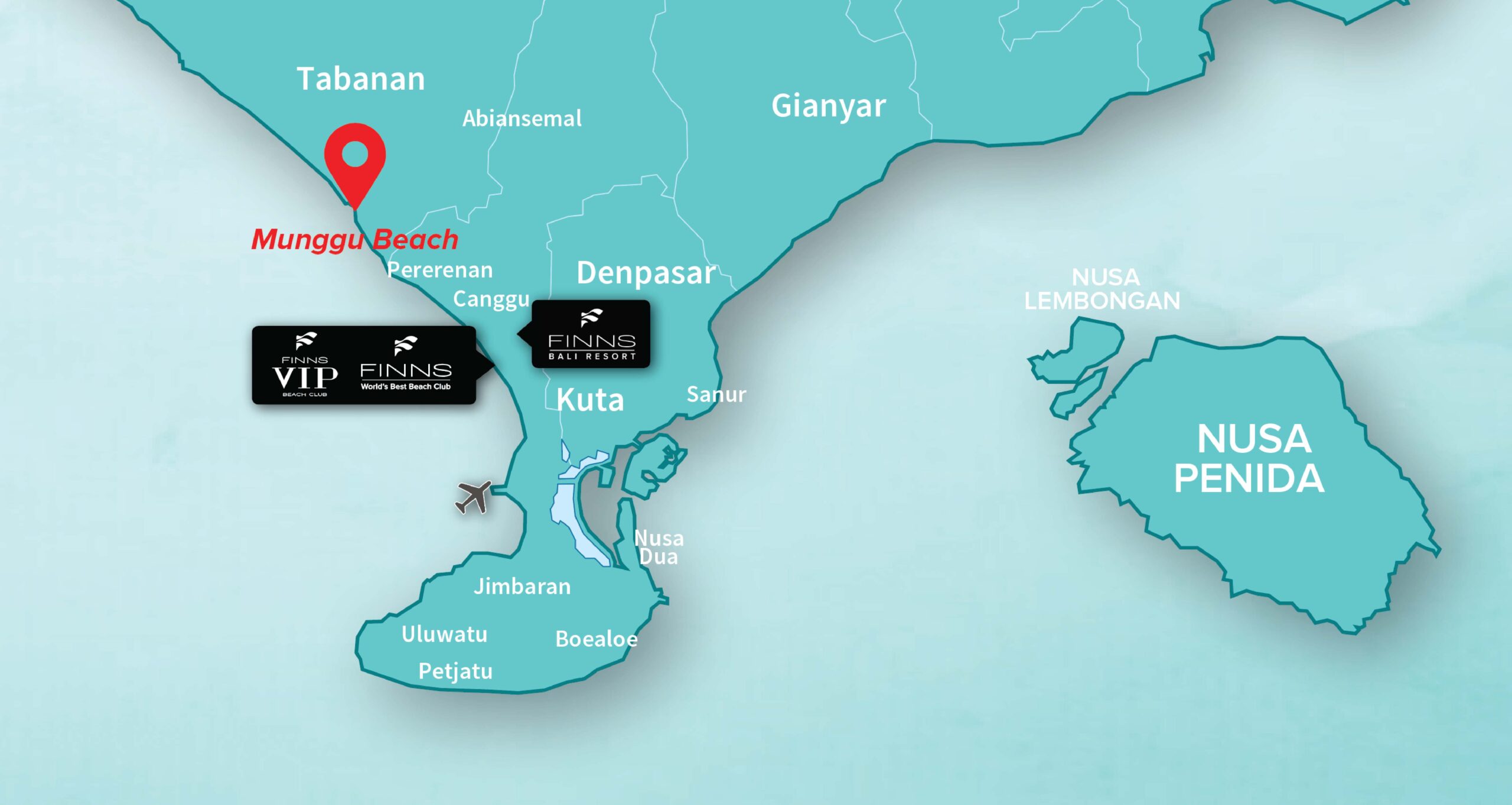 Munggu Beach FINNS BALI MAP