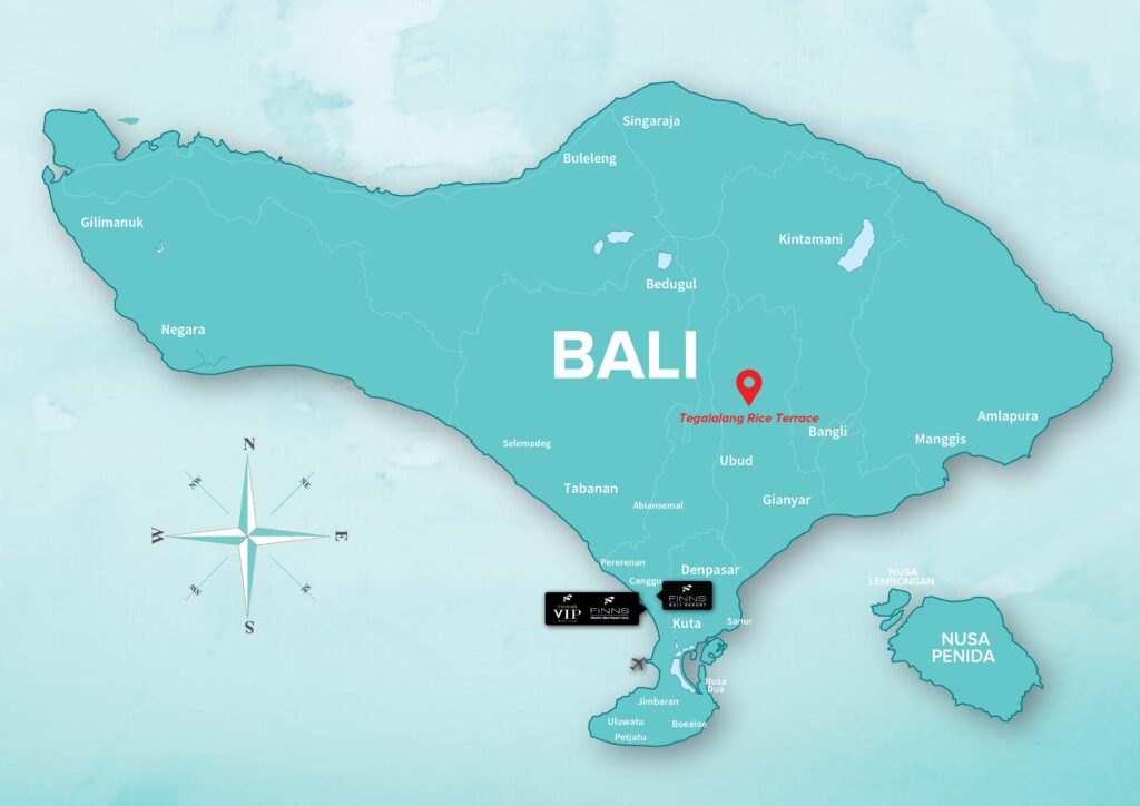 Tegalalang Rice Terrace FINNS BALI MAP