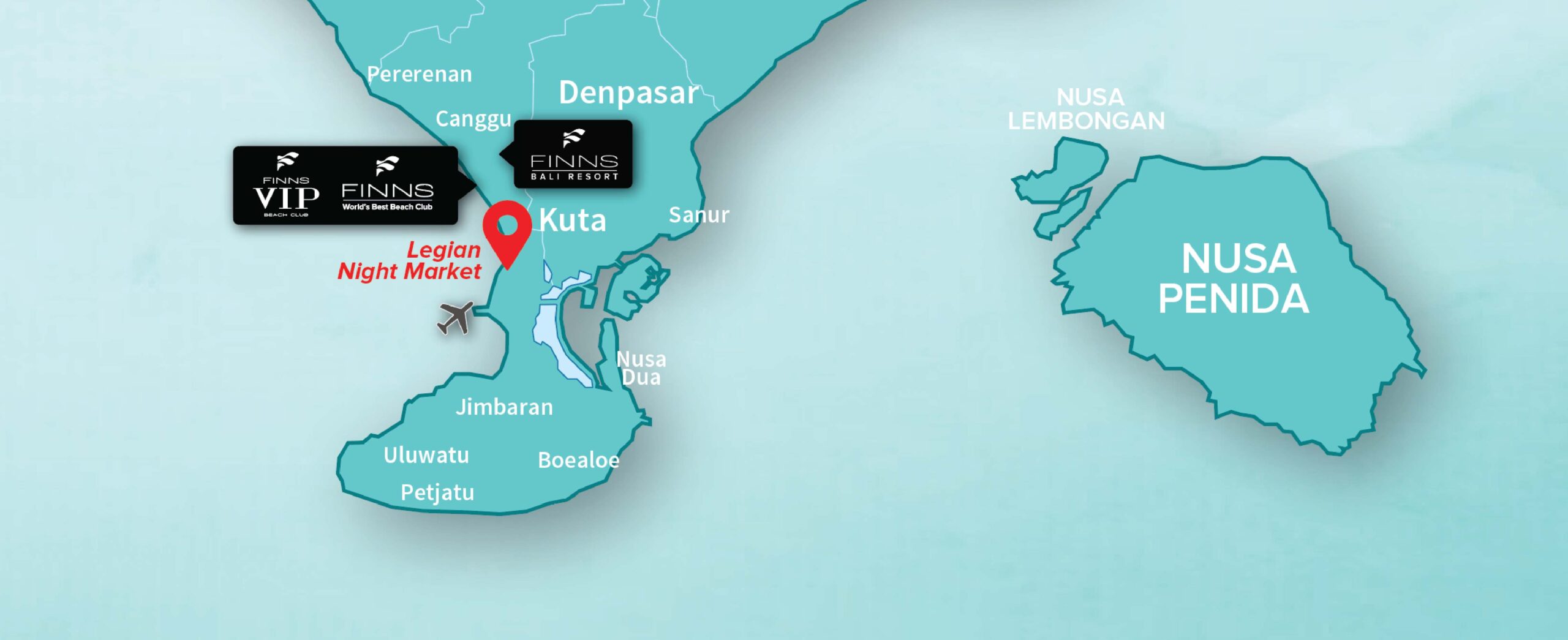 Legian Night Market FINNS BALI MAP