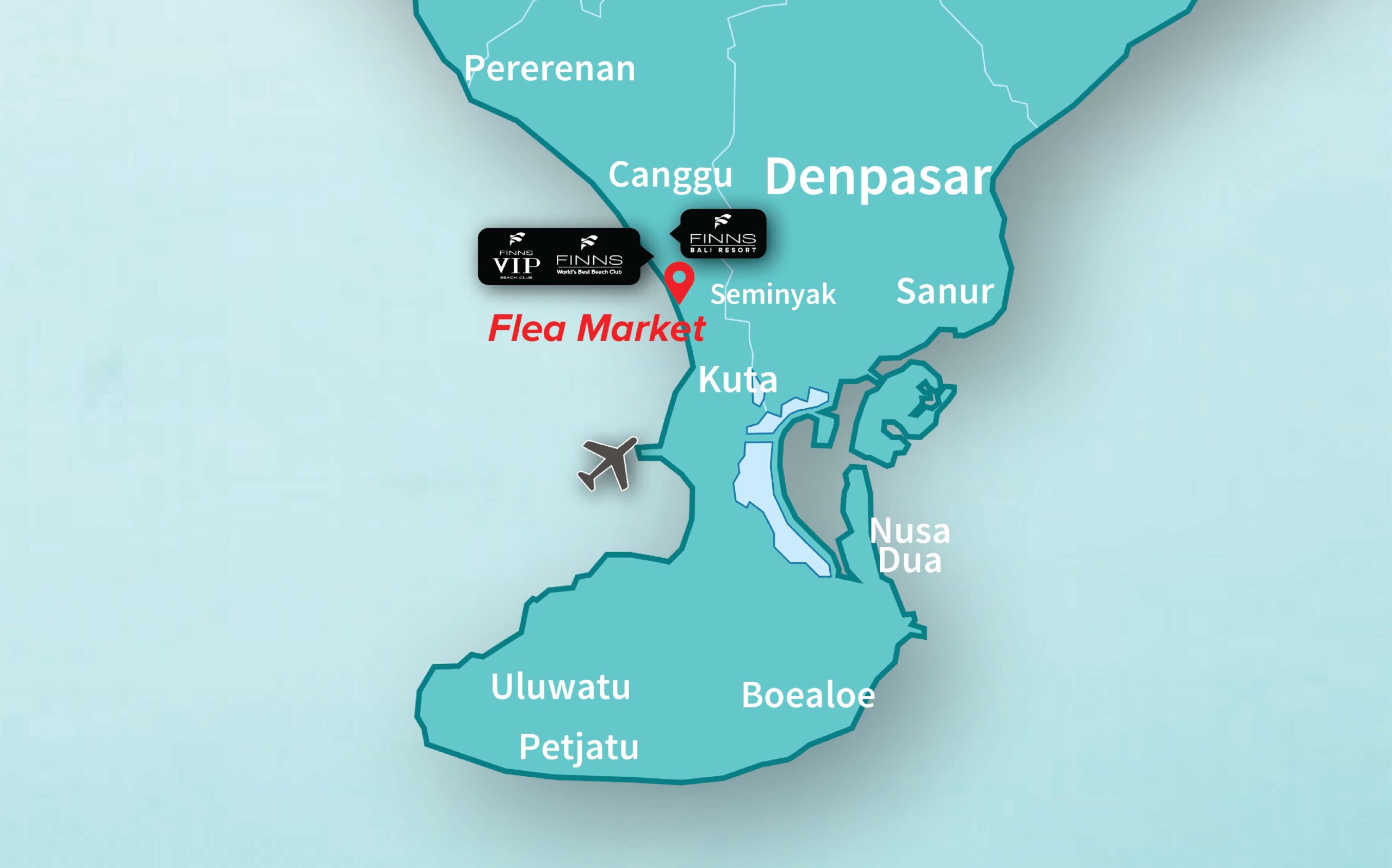 Flea Market Seminyak FINNS BALI MAP
