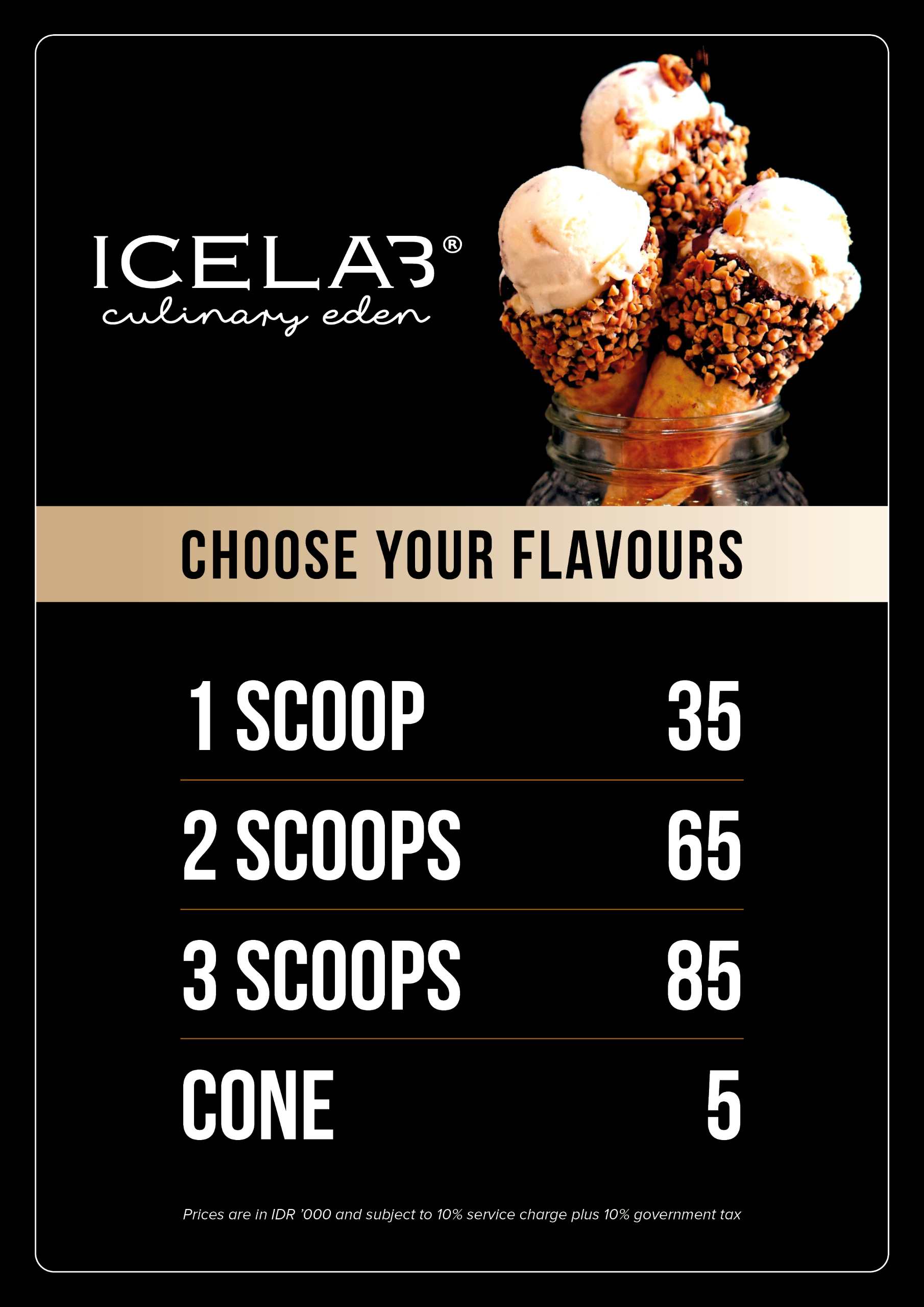 2025 GELATO ICE LAB MENU