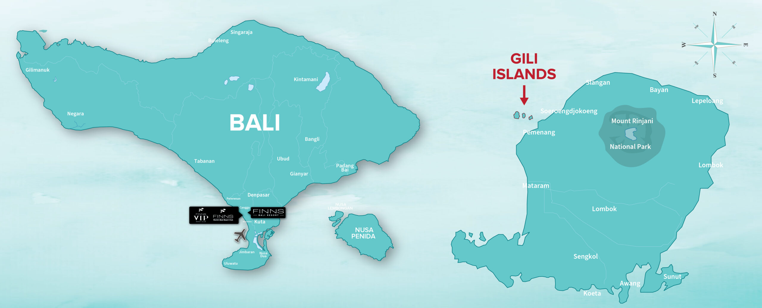 BALI MAP GILI ISLANDS
