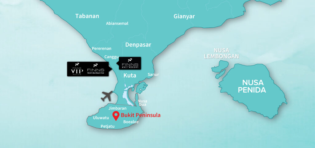 Bukit Peninsula FINNS BALI MAP