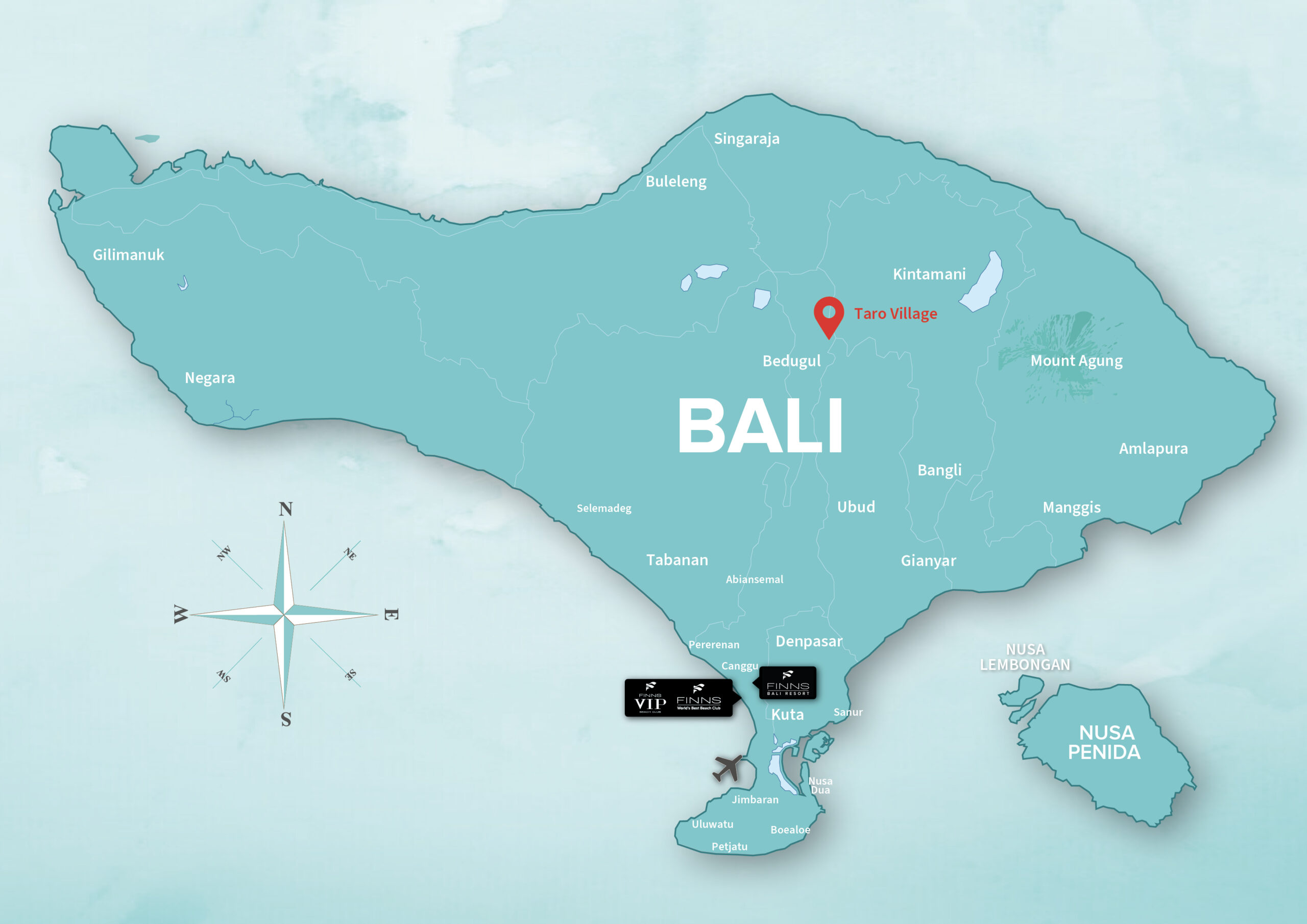 Taro Village FINNS BALI MAP