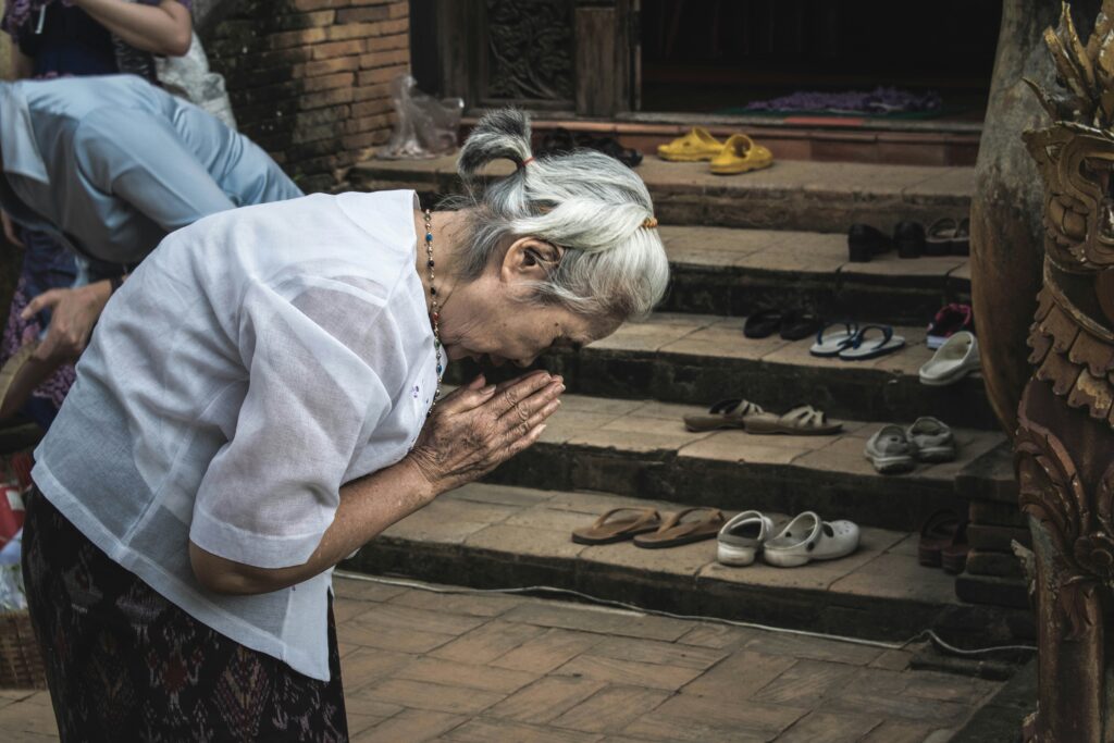 Old woman praying