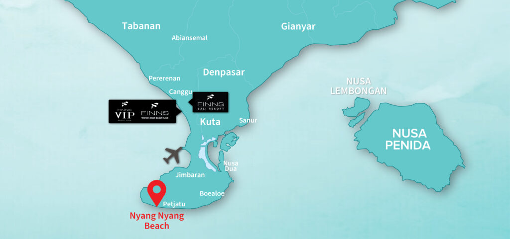 Nyang Nyang Beach FINNS BALI MAP