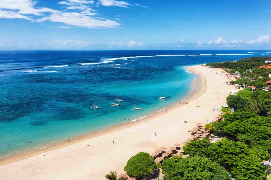 aerial view at beach and ocean turquoise water ba 2025 03 05 03 28 46 utc nusa dua