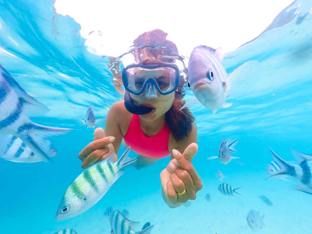 snorkeling trip at Samaesan Thailand dive underwater with fishes in the coral reef sea pool